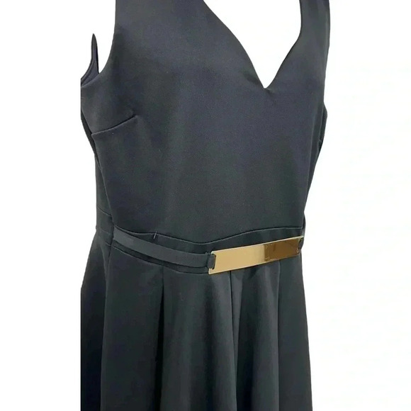 Asos curve black sleeveless belted dress size 16 - Picture 3 of 6